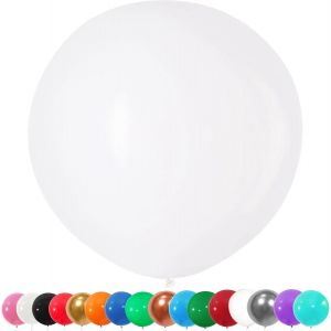 Lot De 6 Ballons G&eacute;ants En Latex, 90Cm - Blanc, &Agrave; L'H&eacute;lium Pour F&ecirc;tes, Anniversaires, Mariages, Bapt&ecirc;mes, No&euml;l, Carnaval, C&eacute;r&eacute;monies (36 Pouces) - Neuf