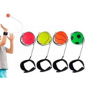 Lot de 4 balles de rebond avec dragonnes pour l'entra&icirc;nement et l'exercice - Neuf