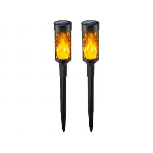 Torches solaires Tiki &agrave; flamme vacillante - Lot de 2 - Neuf