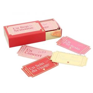 52 TICKETS BON POUR JEU AMOUR 7.5X5CM ROSE ROUGE - Neuf