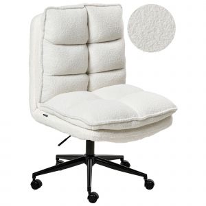 Chaise De Bureau Addison Bouclé Blanc - Neuf