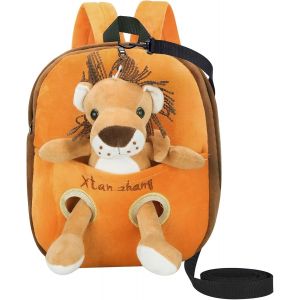 KALANKA-Sac à Dos Bebé Creche Nursy Cartable à Dos Bebe Fille Garon Mini Sac Dessin Animé Lion Sac Plush Animaux Bebe Creche Maternelle 2 Ans 3 Ans 27x24x8cm - Neuf
