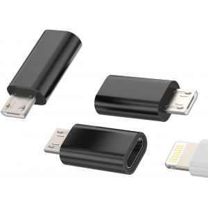 THEF-Adaptateur Micro USB vers Lightning(Lot de 3) iPhone Prise Cable Chargeur Convertisseur Apple Jack Femelle Android Mâle Charger Câble Port Connecteur Compatible pour Samsung Huawei Xiaomi Redmi - Neuf