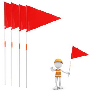 Kal-4 Paquet Drapeaux Sécurité Avec Poteau, Panneau Sécurité Routière D'alerte Enfants Drapeaux Sécurité Remplacement Poteau Drapeaux D'avertissement Sécurité Compatibles Avec Step 2 - Neuf