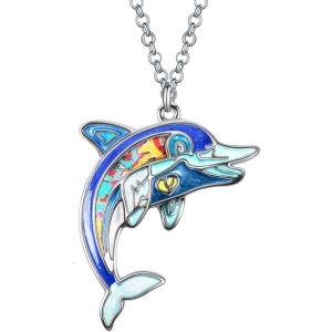 Kal-Collier Requin &Eacute;mail Pendentif Alliage De Zinc Dauphin Baleine Pieuvre Meduse Hippocampe Cadeaux D'&eacute;t&eacute; Pour Femme Fille Bijoux D'oc&eacute;an - Neuf