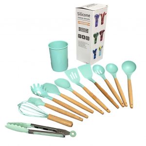Hjlian Ensemble D'ustensiles De Cuisine En Nylon 12 Pieces, Sans Bpa, Resistant A La Chaleur, Antiadhesif - Neuf