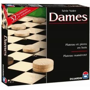 Mdy-- Dames - Jeu De Société - 1 Livret Inclus Avec Des Tactiques De Jeu - Se Joue À 2 - A Partir De 6 Ans, Noire, Noir, Bois - Neuf