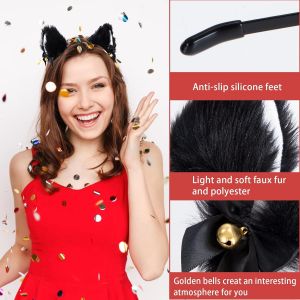 Tzf-Oreille De Chat Serre Tete, Bandeau Oreilles De Chat + Choker Avec Cloche, Chat Bandeau Accessoires Cheveux De Déguisement Pour Femmes Filles Fête Halloween Anniversaire Cosplay Noir - Neuf