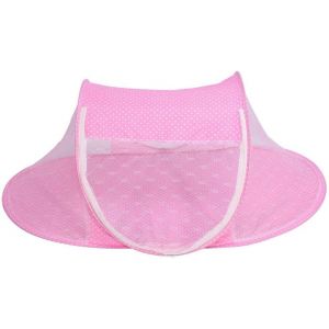 Kal-Bébé Infant Lit Moustiquaire, Bébé Pliable Pop-Up Berceau Cradle Anti-Bug Tente Maille Net Portable Nursery Lit Lit Canopy Voyage Lit Jouer Shades(Rose) - Neuf
