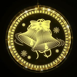 Jgd-Lampe D&eacute;corative De No&euml;l Pour Fen&ecirc;tre &iquest; D&eacute;coration De No&euml;l Lumineuse En Forme De Cloche | Guirlande Lumineuse &Agrave; Suspendre Pour Ext&eacute;rieur Et Int&eacute;rieur | Fen&ecirc;tres, All&eacute;e, Terrasse, Chambre &Agrave; - Neuf