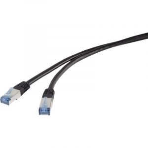 Renkforce - Rf-4673686 Rj45 C&acirc;ble R&eacute;seau, C&acirc;ble Patch Cat 6a S/stp 1.00 M Noir R&eacute;sistant Aux Uv 1 Pc(s) Y286122 - Neuf