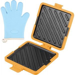 Checarzhn--No1-Machine À Sandwich À Micro-Ondes Avec Gants, Plaque Antiadhésive, Technologie Heatwave, Grille-Pain À Sandwich Pour La Cuisson Délicieuse Et Croustillante - Neuf