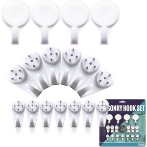 YEMAESRE-LotDe 22 Crochets Muraux Avec Clous Pour Mur Dur Et Cloison Sèche, Crochets Multifonctions Pour Accrocher Des Peintures, Des Photos De Mariage, Des Miroirs - Neuf
