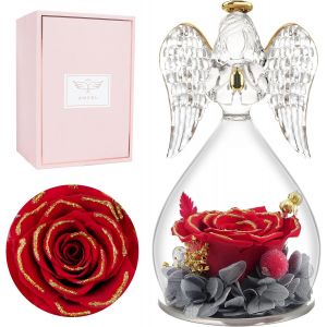 Eternal Rose Gift For Women,Eternal Flower Gift Birthday Woman Wedding,Eternal Rose Guardian Angel Figurine Gift Mum Granny Belle M&egrave;re Christmas Valentine's Day Mother's Day.[S119] - Neuf