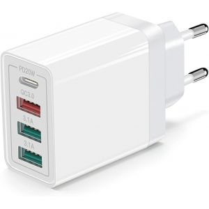 Tianyi-Chargeur Rapide Usb - C, Tête De Charge Portable 35w Qc3.0 4 Ports Pour Divers Appareils, Compatible Avec Les Chargeurs Usb Pour Iphone Ipad, Samsung, Google, Xiaomi, Huawei, Etc. - Neuf