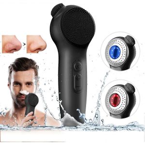 Brosse Nettoyante &Eacute;lectrique Pour Le Visage, 2 En 1 : Brosse Exfoliante Et Masseuse Thermique, Outil De Beaut&eacute;, Noire - Neuf