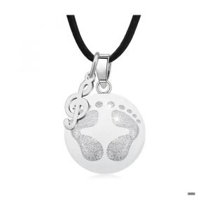 Collier Bola De Grossesse Empreinte De Pieds Et Note De Musique - Neuf