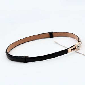 Ceinture Ajustée Simple, Fabrication Exquise, Légère, Pratique, Décoration En Simili Cuir, Surface Lisse, Strass Brillants, Sangle De Taille Pour Un Usage Quotidien-Noir - Neuf
