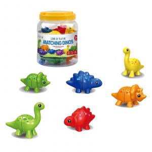 Jouet éducatif d'association de dinosaures pour enfants, jouet d'apprentissage des nombres, jouet de cognition des couleurs, jouet de coordination ?il-main pour enfants-3 - Neuf