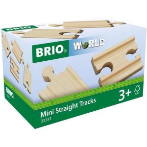 ERYI-World - 33333 - Mini Rails Droits Mixtes 54 Mm - Accessoire Pour Circuit De Train En Bois - Assortiment De Rails - Jouet Pour Garçons Et Filles Dès 3 Ans - Neuf