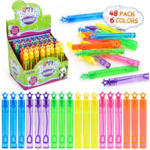 Lbgwp60-Bulle De Savon, 48 Tubes Bulles De Savon Pour Enfant, Liquide De Bulle De Savon Avec Différents Modèles De Motifs, Jeux Exterieur Jouet À Bulles Pour Mariage, Anniversaire, Saint Valentin - Neuf