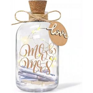 Jgd-Bouteille Lumineuse Pour Coupleled Bouteille Lumi&egrave;rescadeau De Mariage - Bouteille Lumineuse Porte-Bonheur Pour Couple De Mari&eacute;s (Mr&mrs) - Neuf