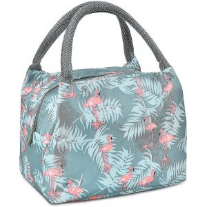 Sac &agrave; lunch isotherme flamant rose &eacute;l&eacute;gant pour femmes et adolescentes &iquest; Sac fourre-tout compact, imperm&eacute;able et &eacute;cologique pour un usage quotidien - Neuf