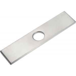 Cache-trou d'évier de 10 pouces, plaque de pont d'évier de salle de bain 3-1 trous, plaque de robinet rectangulaire, acier inoxydable (argent brossé) - Neuf