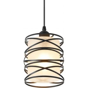 Kal-Lustre Suspension Industrielle Rétro Luminaire Suspension Vintage En Métal Plafonnier E27 Avec Abat-Jour En Verre Pour Chambre Restaurant Séjour (Abat-Jour En Verre Dépoli) - Neuf