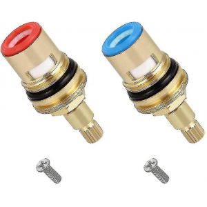 2pcs remplacement universel en laiton en céramique disque robinet valve insert - Neuf