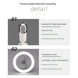 Ventilateur de plafond avec télécommande et lumière Ventilateur de lampe LED 30W Ventilateur de plafond silencieux intelligent E27 Converter Ba - Neuf