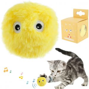 Jouet Interactif Pour Chat Avec Oiseau, Grenouille Et Grillon, Peluche Chat Chasse (Jaune (Son Oiseau)) - Neuf