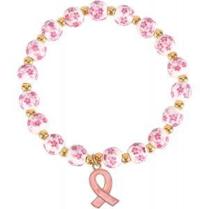 Kalsw-Bracelet Sensibilisation Au Du Sein,Bracelet D'encouragement Pour Le Soin Des Seins Avec Motif De Ruban Motivant Id&eacute;al Pour Les Femmes Les Amies Et La Famille - Neuf
