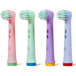 Brossette Compatible Oral B Enfant | Pack De 4 T&ecirc;tes De Brosse &Agrave; Dents &Eacute;lectriques Color&eacute;es Pour Enfants | Doux Pour Les Gencives Sensibles | Design Amusant[Z15] - Neuf