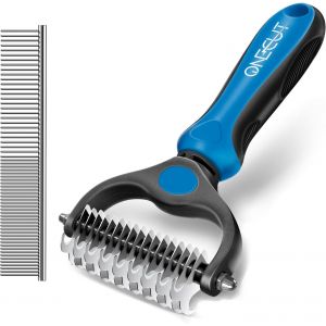 Jgd-Peigne D&eacute;m&ecirc;lant Pour Chiens Et Chats, R&acirc;teau Et Brosses Pour Chiens De Petite, Moyenne Et Grande Taille, Outil De D&eacute;m&ecirc;lage Double Face Pour Enlever Les N?uds Et Les Poils Emm&ecirc;l&eacute;s (Bleu) - Neuf