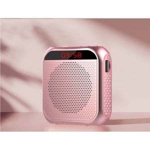 Or rose, 1 amplificateur vocal portable avec microphone filaire, casque et haut-parleur rechargeable - Neuf