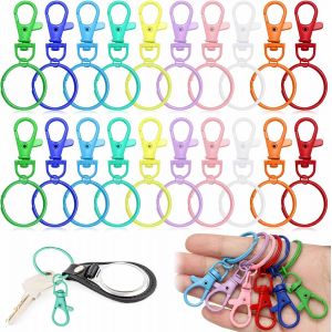 KAL-Mousqueton Porte Cl&eacute;,50 Pi&egrave;ces Anneau Porte Clef,Anneaux Porte Cl&eacute;,Porte Cles,Anneau Porte Cl&eacute;,Attache Porte Cl&eacute; Pour Bijoux Diy D&eacute;coratio - Neuf