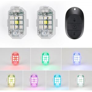 Sansh-Lumières Stroboscopiques Pour Drone, 2 Pièces 7 Couleurs Led Lumière Stroboscopique De Drone Lumière Anti-Collision Lumière D'avertissement De Nuit Pour Motos Bikes Rc Cars Rc Drones-Trahoo - Neuf