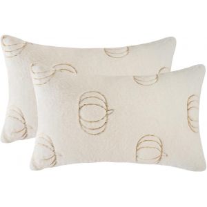 Trahoo-Housse De Coussin Halloween Automne Peluche Double Face Petites Citrouilles De Sequins 30 X 50 Cm Taies D'oreiller De Thanksgiving Pour Canap&eacute; Salon Maison F&ecirc;te D&eacute;coration 2 Pi&egrave;ces - Neuf