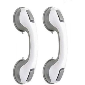2 PCS Poign&eacute;e baignoire de s&eacute;curit&eacute;/Poign&eacute;ee/Ventouse de douche pour salle de bain + WC (Gris) - Neuf