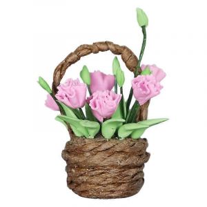 1:12 Miniature Panier De Fleurs Simulation Mini Paniers Artisanaux Maisons De Poupée Art Décoration Accessoires - Neuf