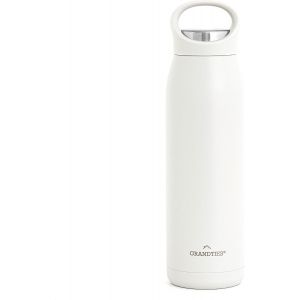 Letnerny-Gourde De Sport Isotherme De 700 Ml Avec Couvercle Ergonomique Anti-Fuite Avec Poignée ¿ Gourde À Double Paroi En Acier Inoxydable Garde Jusqu'à 24 H/12 H Au Chaud (Blanc) Zl001210701 - Neuf