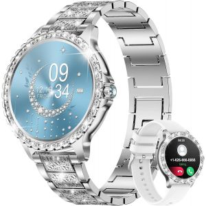 Montre Connect&eacute;e Femme Avec Appel Bluetooth, 1.32"" Diamond Smartwatch F&eacute;minine Etanche Avec 20 Modes Sportifs Podometre Spo2 Fr&eacute;quence Cardiaque Sommeil Pour Ios Et Android - Neuf