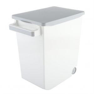 Hjlian Conteneur De Stockage De Riz 15 Kg, Conteneur De Stockage De Cereales De Cuisine Avec Roulettes, Gris - Neuf