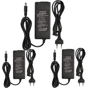 3 Pack Alimentation Adaptateur,Transformateurs 12v 5a,Transformateurs Bande 60w Chargeur Pour Pc Portable, Led Ruban, Lcd Tft Monitors, Dvd, Tvs Etc. - Neuf