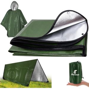 Couverture De Survie Lourde Avec Poncho,150 * 210cm Bache De Protection Exterieur,Ultra L&eacute;ger Et Pour Les Premiers Soins En Plein Air,Les Tente,Le Camping - Neuf