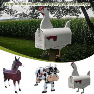 Boite Aux Lettres En Metal Avec Animaux De La Ferme, Pour Decoration De Jardin Exterieur - Neuf