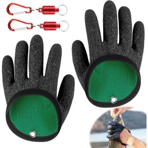 Imperméable à l'eau de Pêche, Gants de, Gants de Pêche, Gants de Pêche, Morsure Résistant, Imperméable à l'eau, avec Anti-coupure Fermeture Magnétique, pour la Manipulation du poisson-chat - Neuf