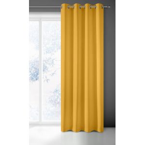Kalanka-Rita Rideau Long De Couleur Unie - 1 Unit&eacute;, ?illets, Rideaux Modernes Pour Chambre, Salon, Salle &Agrave; Manger, 140x250 Cm, Jaune Moutarde - Neuf