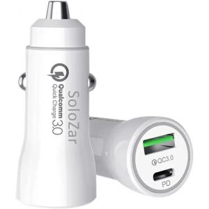 Eryi-2 In 1 Adapteur 38w Dual Port Qc 3.0 And Pd Type C Fast Car Phone Charger For Smart Phone Compatible With Iphone, Samsung Ga[2806] - Neuf